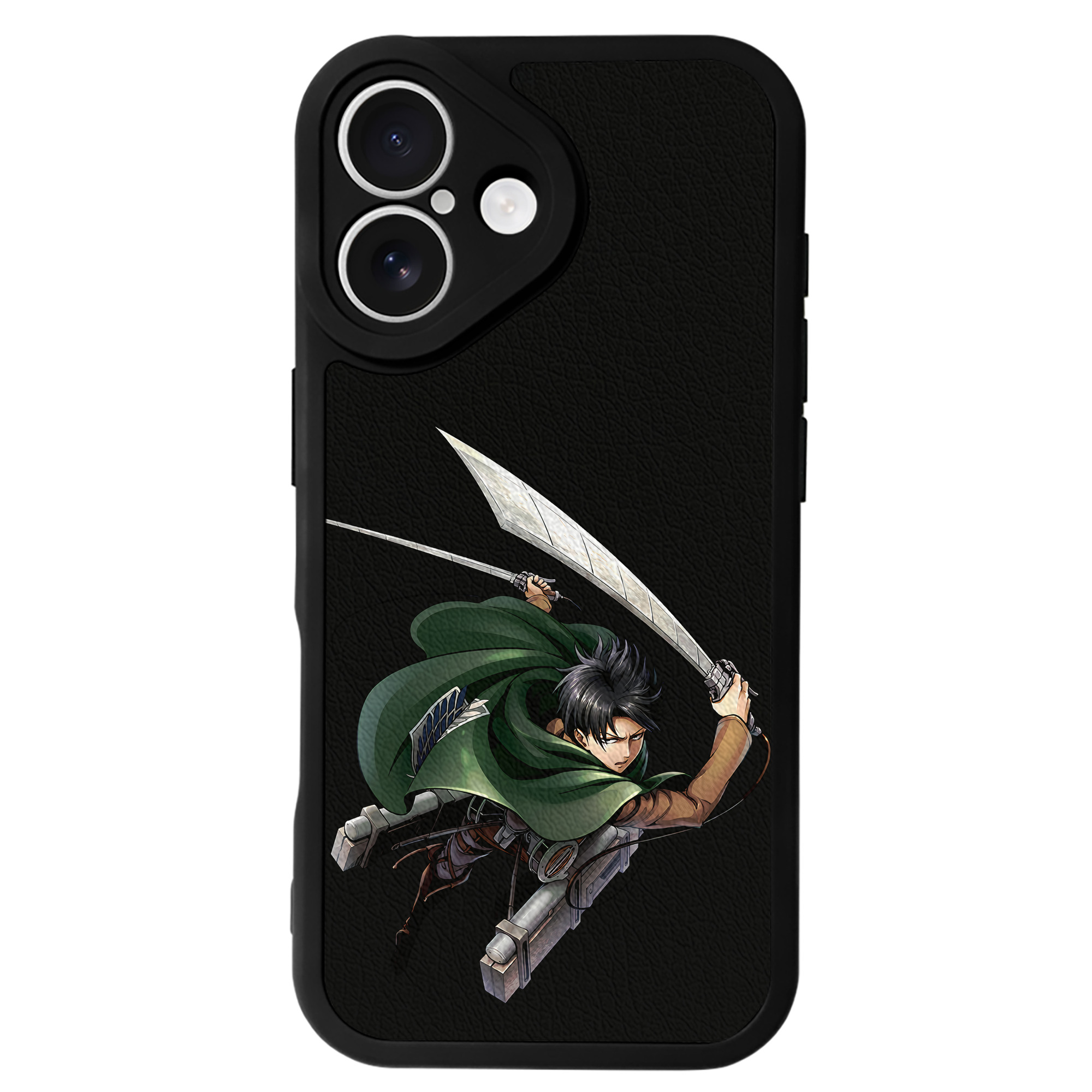 （画像用） 進撃の巨人 リヴァイ·アッカーマン Attack on Titan Levi Ackerman 【iPhone 16シリーズ対応】シリコンスマホケース（レザー調） 材質：シリコン